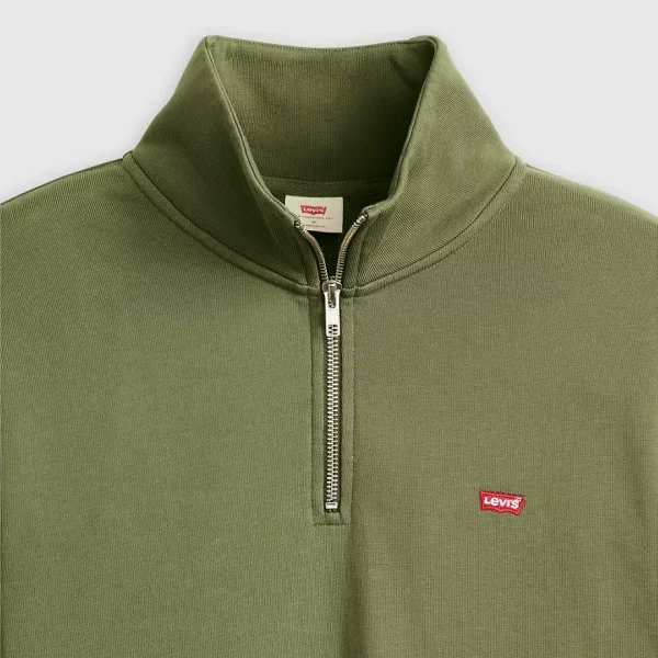 Levi’s Original Housemark Quarter-zip Pullover - Moss Olive - Image 4