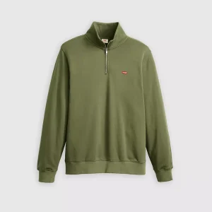 Levi’s Original Housemark Quarter-zip Pullover - Moss Olive