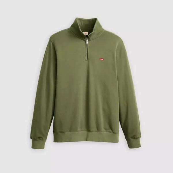 Levi’s Original Housemark Quarter-zip Pullover - Moss Olive