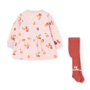 Boboli Girls Peaches Dress With Tights