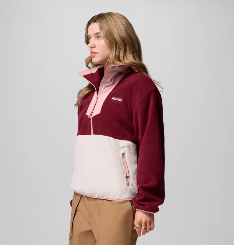 Columbia Sequoia Grove Half Zip Fleece - Rich Wine, Dark Stone, Eraser Pink - Image 3