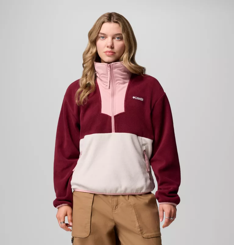 Columbia Sequoia Grove Half Zip Fleece - Rich Wine, Dark Stone, Eraser Pink