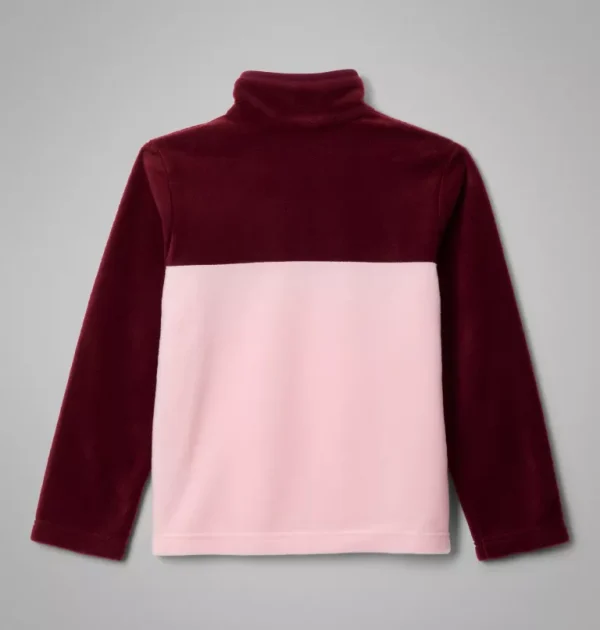 Columbia Kids Steens Mountain II Half Snap Fleece - Pink, Rich Wine - Image 2