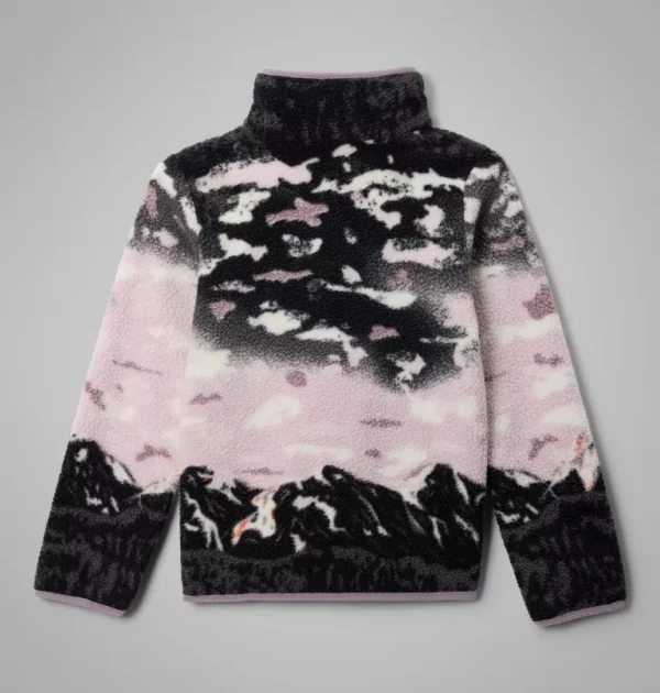 Columbia Kids Helvetia II Sherpa Half Snap Printed Fleece - Lavender Pearl - Image 2