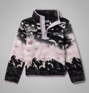 Columbia Kids Helvetia II Sherpa Half Snap Printed Fleece - Lavender Pearl
