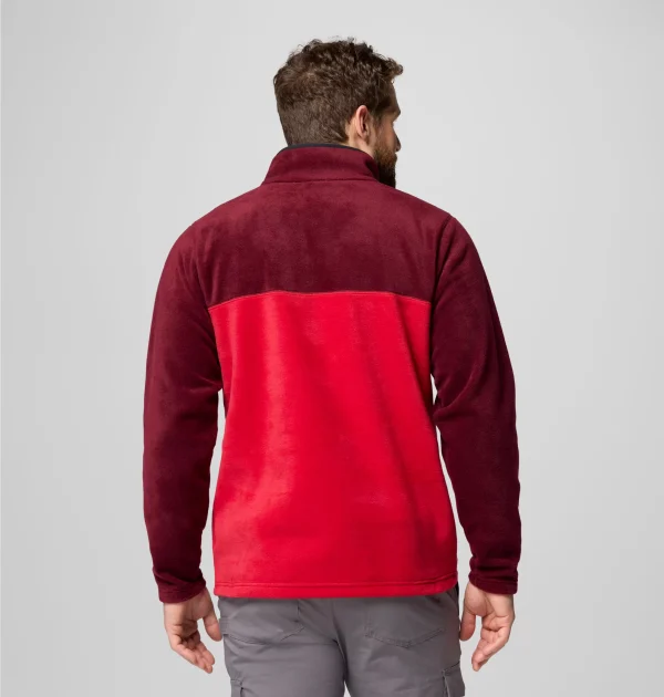 Columbia Steens Mountain II Half Snap Fleece - Mtn Red, Rich Wine, Black - Image 3