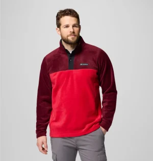 Columbia Steens Mountain II Half Snap Fleece - Mtn Red, Rich Wine, Black