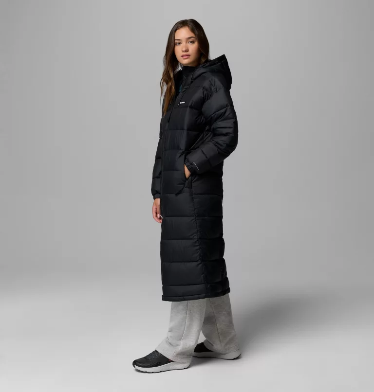 Columbia Pike Lake III Long Hooded Puffer Jacket - Black - Image 4