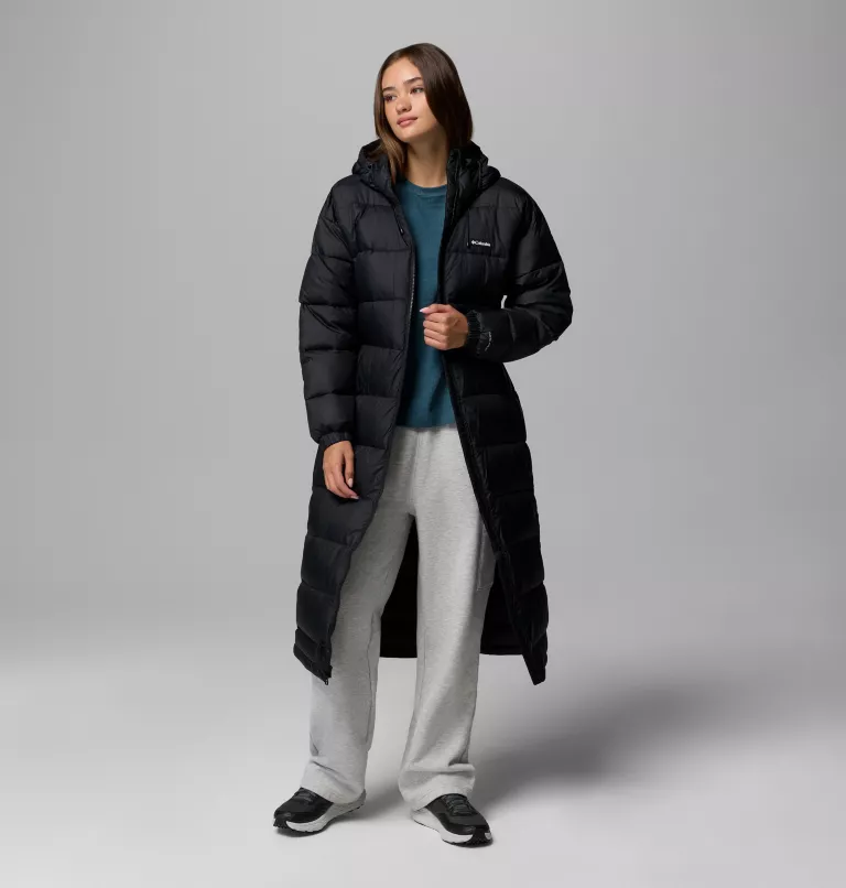 Columbia Pike Lake III Long Hooded Puffer Jacket - Black - Image 5