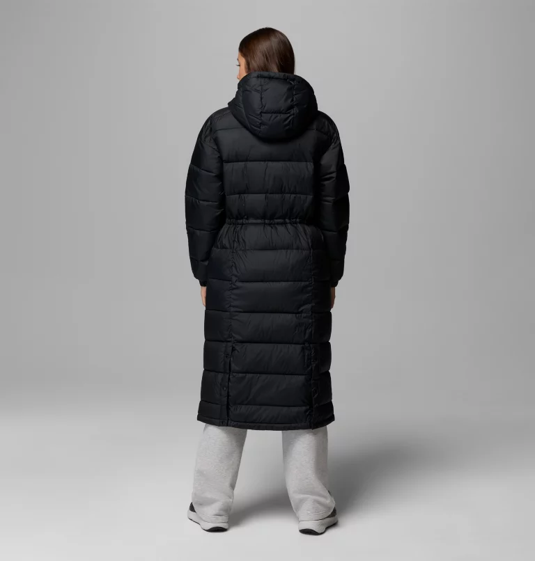 Columbia Pike Lake III Long Hooded Puffer Jacket - Black - Image 3