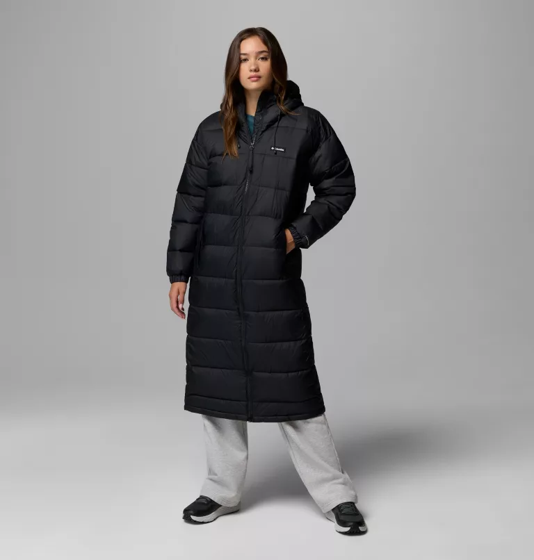 Columbia Pike Lake III Long Hooded Puffer Jacket - Black - Image 2
