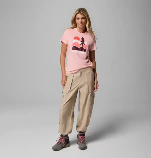 Columbia Ruby Springs Graphic T-Shirt - Pink Sand/ Get Hiked - Image 2