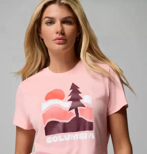 Columbia Ruby Springs Graphic T-Shirt - Pink Sand/ Get Hiked - Image 4