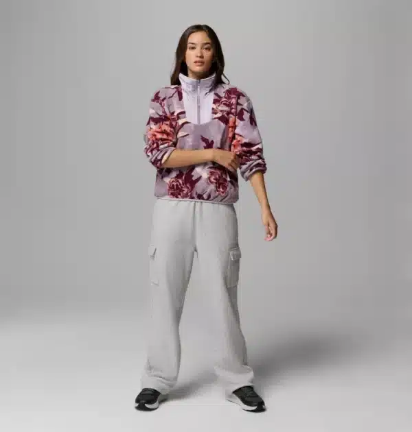 Columbia Sequoia Grove Printed Half Zip - Shale Purple Blossoming - Image 2