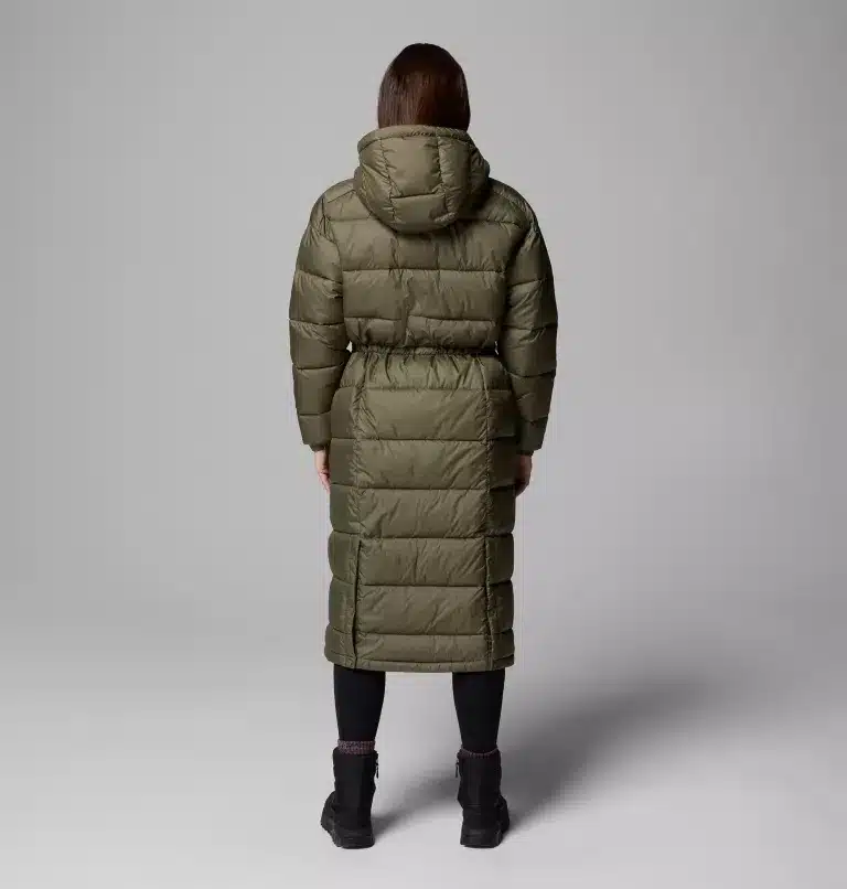 Columbia Pike Lake III Long Hooded Puffer Jacket - Stone Green - Image 2