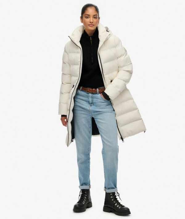 Superdry City Mid Padded Jacket - Off White - Image 4