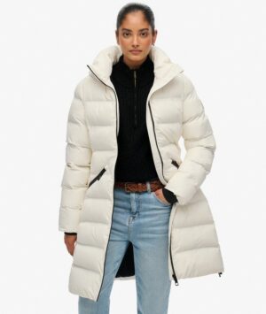 Superdry City Mid Padded Jacket - Off White