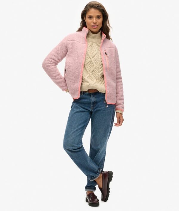Superdry Outdoor Full Zip Fleece - Dusky Pink - Image 4