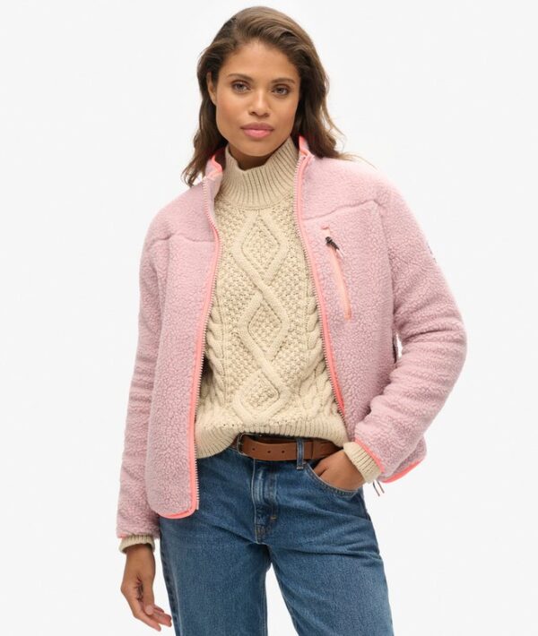 Superdry Outdoor Full Zip Fleece - Dusky Pink - Image 3