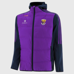 O'Neills Wexford GAA Hydra Lightweight Hooded Padded Jacket - Purple/Marine/Amber