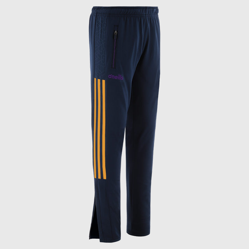 O'Neills Wexford GAA Hydra Brushed Skinny Tracksuit Bottoms - Marine / Amber / Purple - Image 2