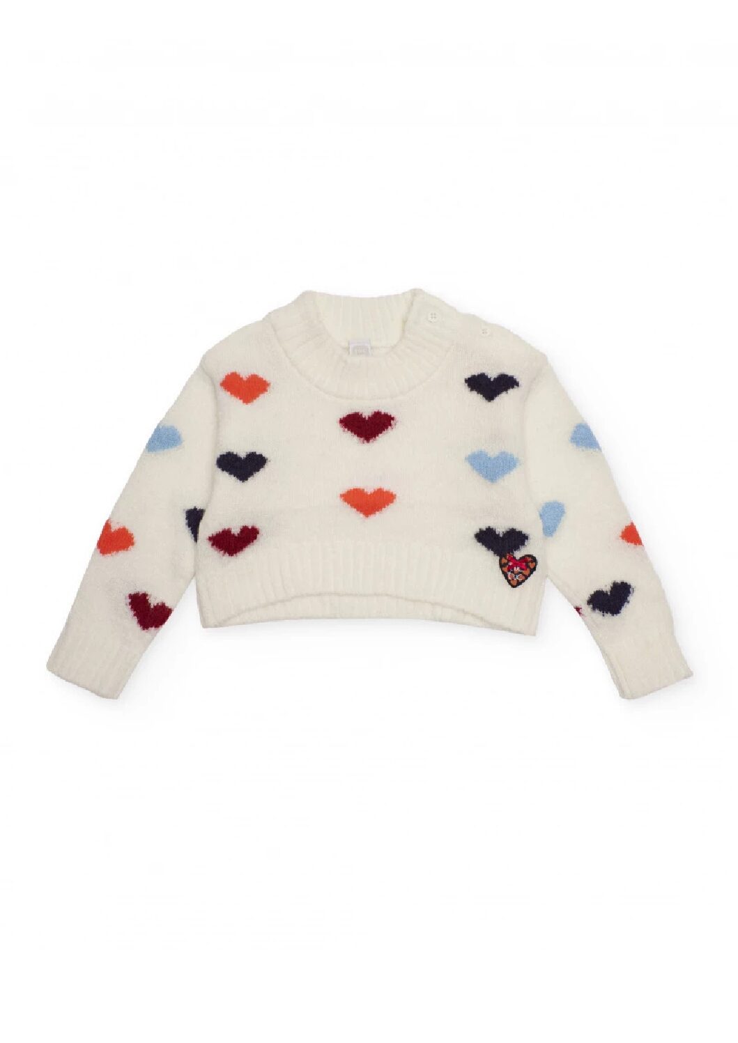Tuctuc Girl Cream /Multi Heart With Navy Flare Set - Image 2