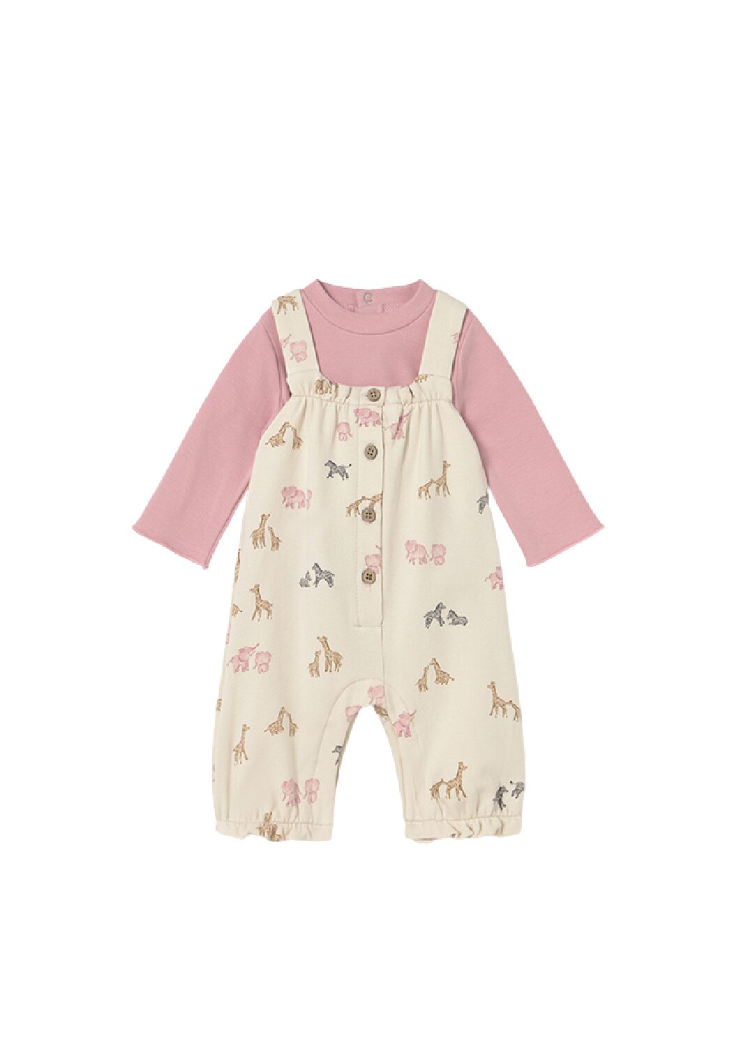 Mayoral Animal Print Dungarees Set